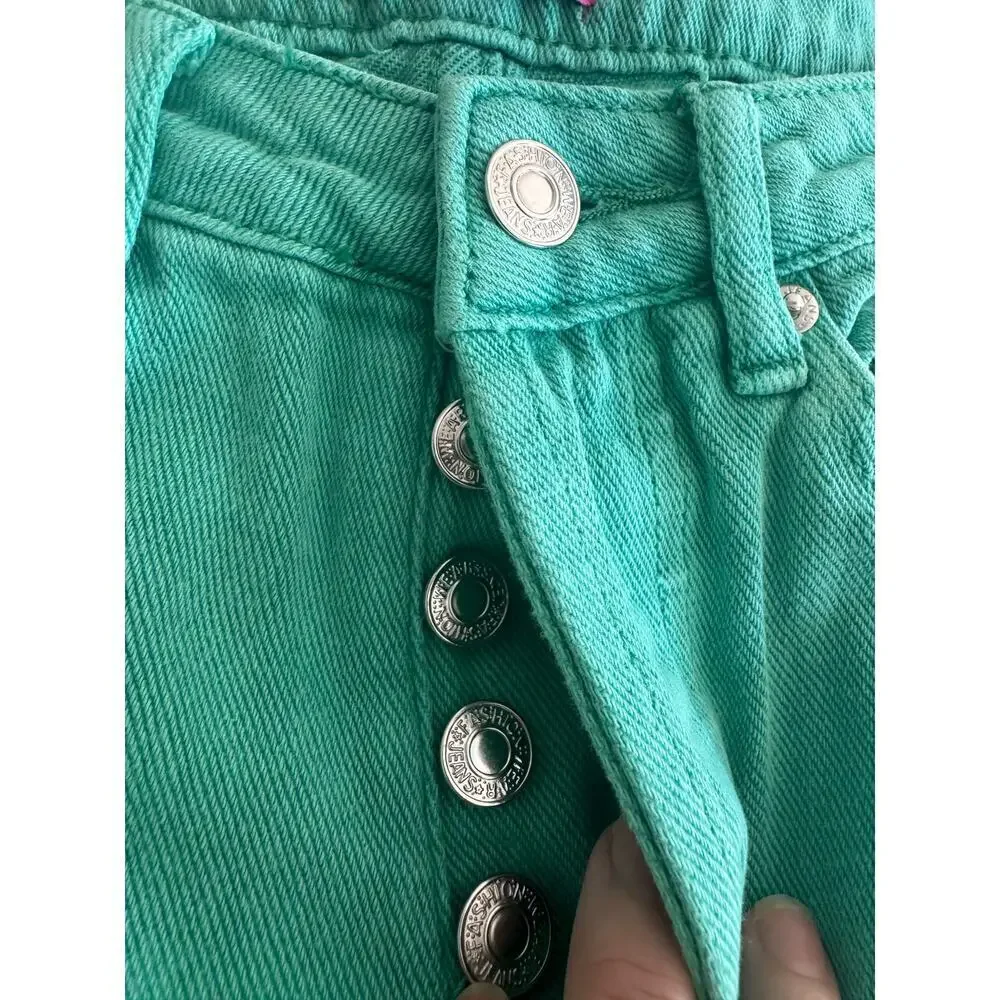 Edikted Green Straight Leg Jeans